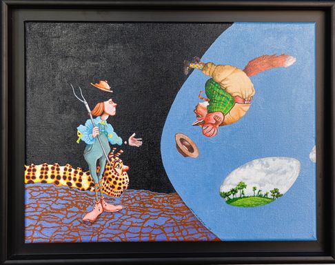 Alice in Wonderland paintings by John Hurford for sale, original paintings, devon known artist
