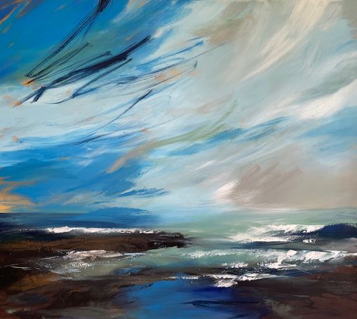 sky oil painting on canvas, landscape painting