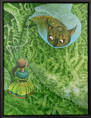 Alice in Wonderland paintings by John Hurford for sale, original paintings, devon known artist